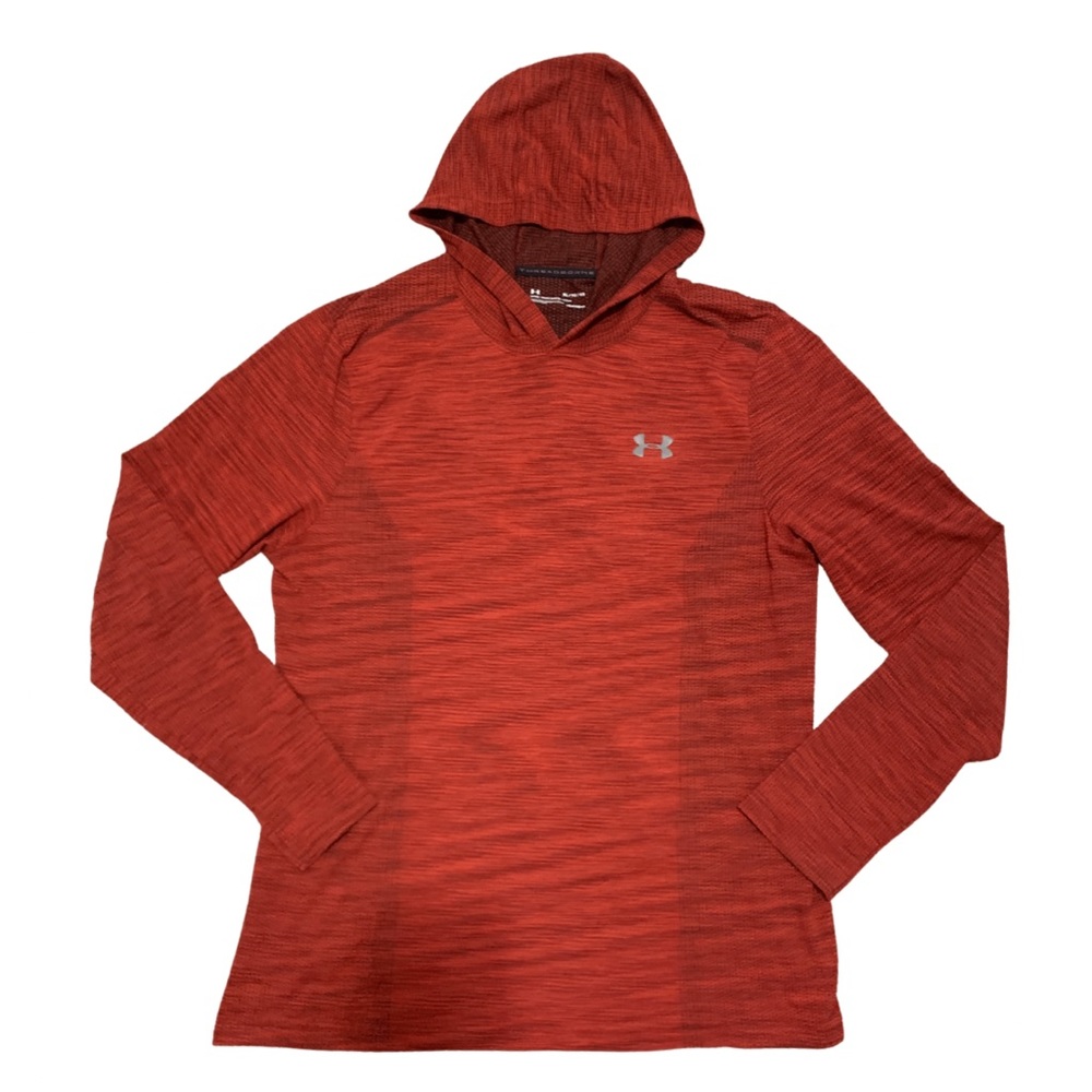 Under Armour Maroon Longsleeve Hooded Heatgear Pullover